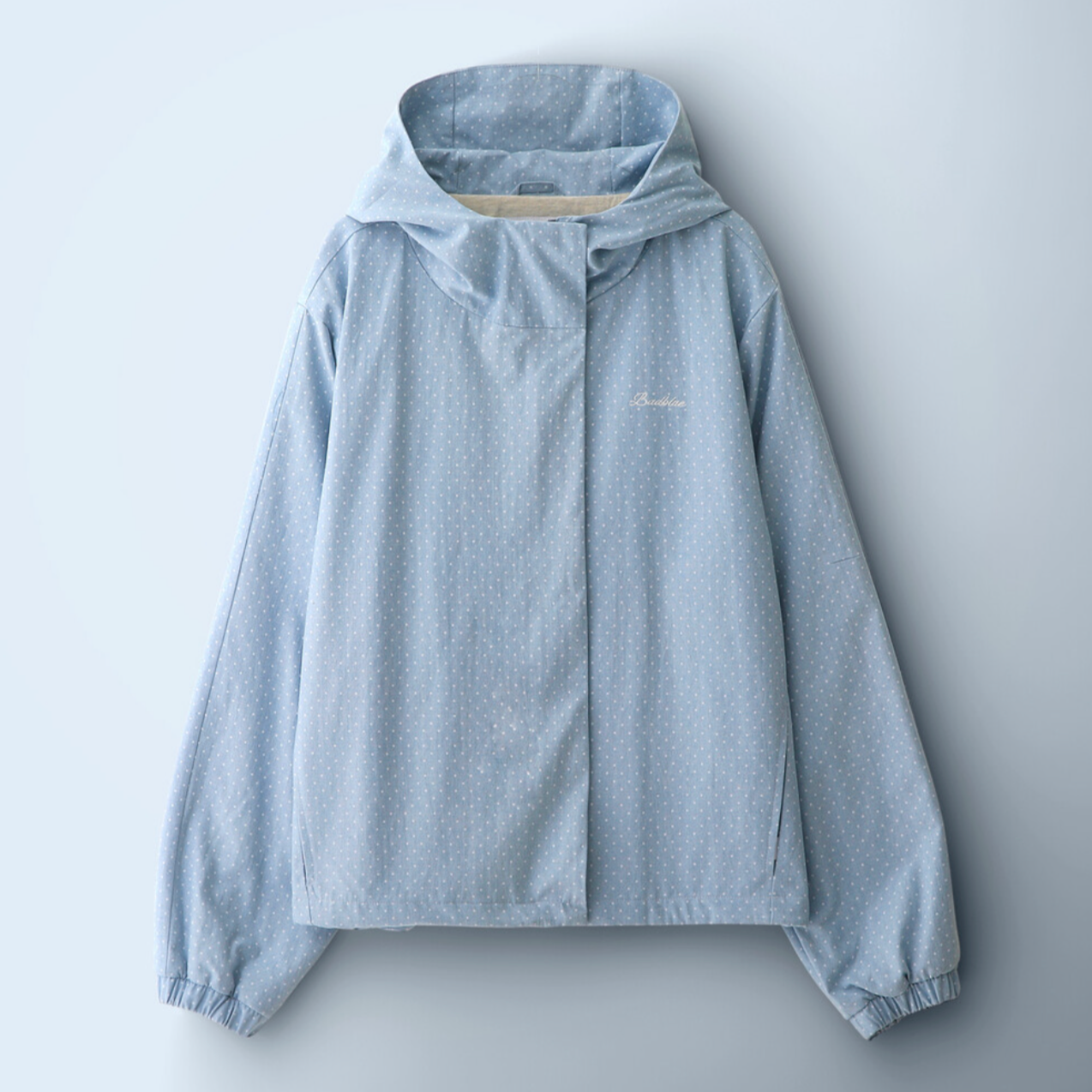 [BadBlue] Dot Denim Hoodie Jacket Light Blue
