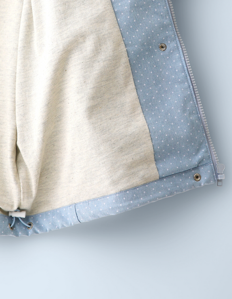 [BadBlue] Dot Denim Hoodie Jacket Light Blue