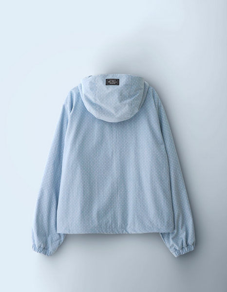 [BadBlue] Dot Denim Hoodie Jacket Light Blue
