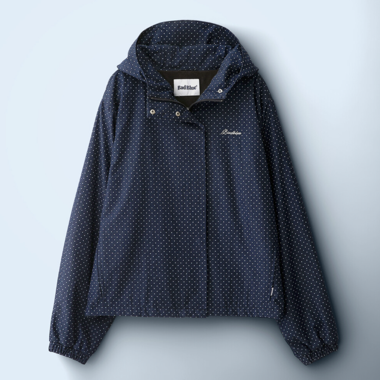 [BadBlue] Dot Denim Hoodie Jacket Deep Blue
