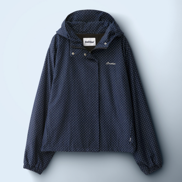 [BadBlue] Dot Denim Hoodie Jacket Deep Blue