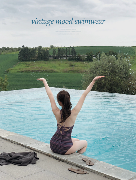 [SLOWAND] Ethnic Mood Knit Monokini