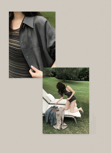 [SLOWAND] Ethnic Mood Knit Monokini