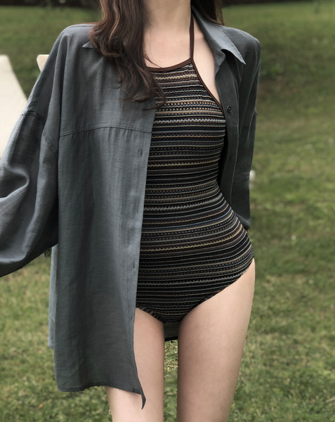 [SLOWAND] Ethnic Mood Knit Monokini