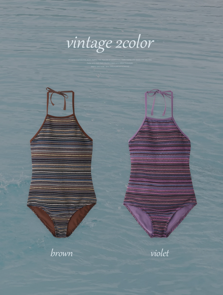 [SLOWAND] Ethnic Mood Knit Monokini
