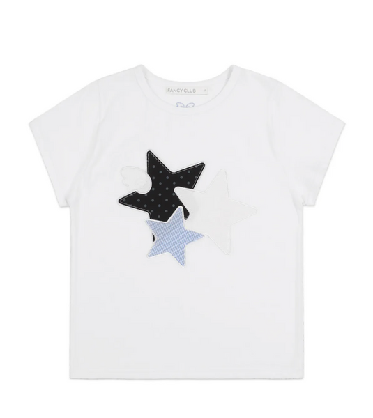 [FANCY CLUB] Mix Star Angel Patch Tee (White)