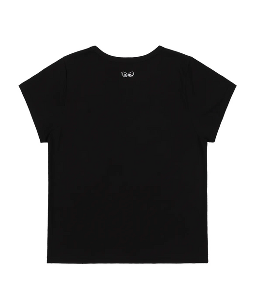 [FANCY CLUB] Mix Star Angel Patch Tee (Black)