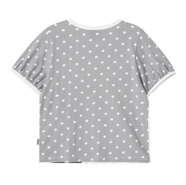 [YOUTHBATH] YB x Oliwa Dot Puff Sleeve Henley Top