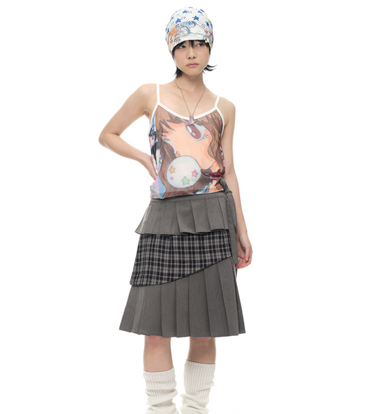 [YOUTHBATH] YB x Oliwa Sheer Graphic Mesh Cami