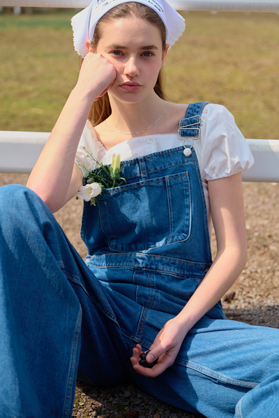 [Letter from Moon] Rosie Lace Puff Blouse (White)