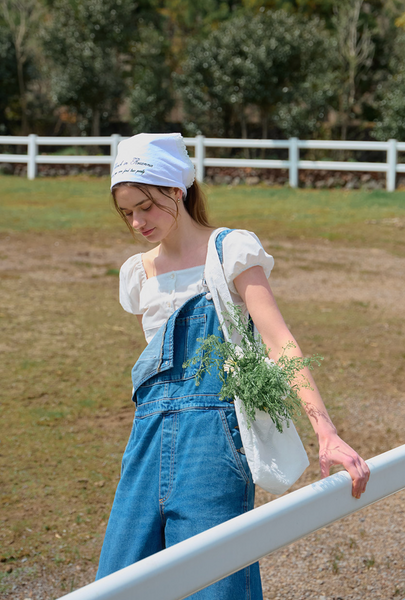 [Letter from Moon] Rosie Lace Puff Blouse (White)