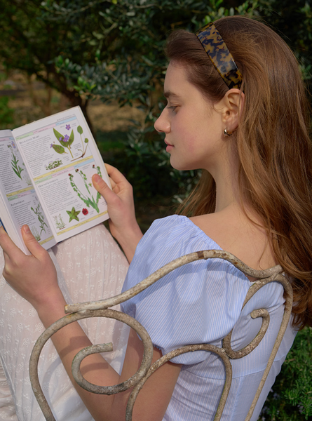 [Letter from Moon] Rosie Lace Puff Blouse (Stripe)