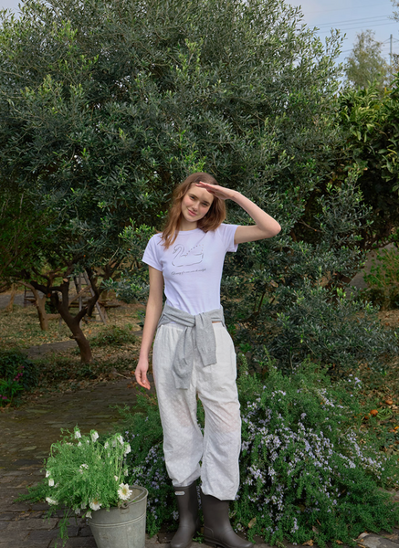 [Letter from Moon] Swan Studded T-Shirt (White)