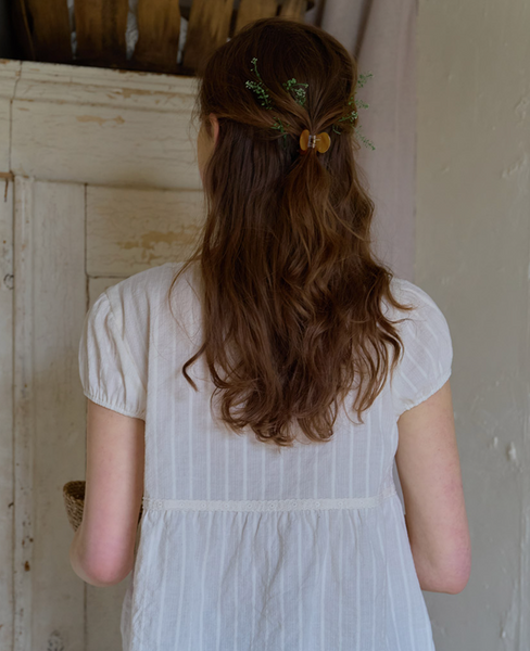 [Letter from Moon] Pure Lace Shirring Blouse (Cream)