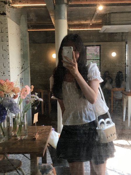 [PETER AND WENDY] Plumeria Shirring Blouse