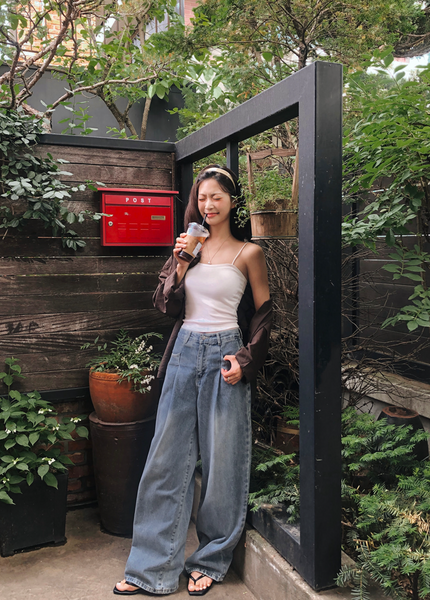 [SLOWAND] # SLOWMADE Daily Cover One Pintuck Denim Pants