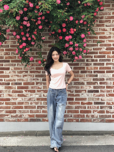 [SLOWAND] # SLOWMADE Daily Cover One Pintuck Denim Pants