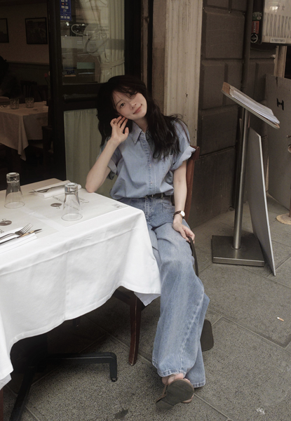 [SLOWAND] # SLOWMADE Daily Cover One Pintuck Denim Pants