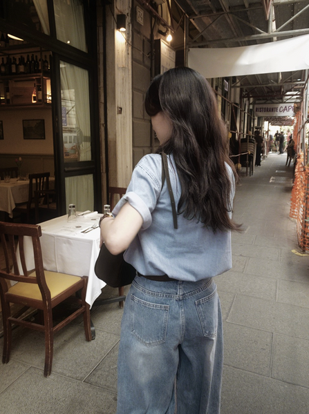 [SLOWAND] # SLOWMADE Daily Cover One Pintuck Denim Pants