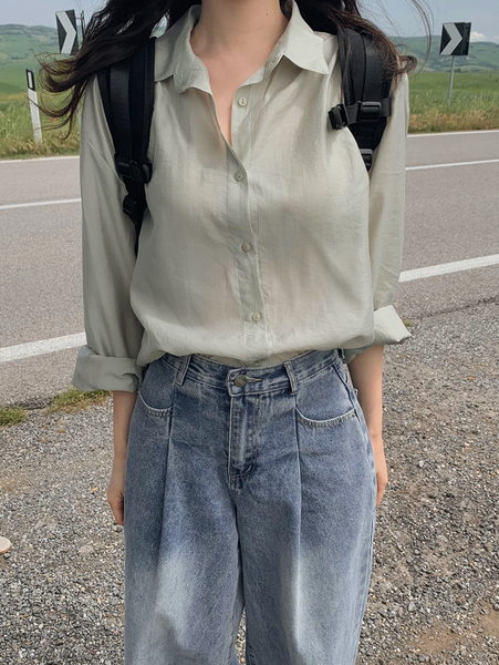 [SLOWAND] # SLOWMADE Daily Cover One Pintuck Denim Pants