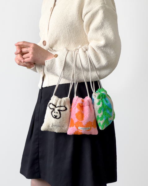 [WARMGREYTAIL] BUNNY BUNNY TERRY POUCH - CREAM