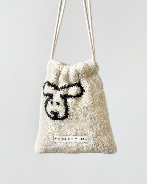 [WARMGREYTAIL] BUNNY BUNNY TERRY POUCH - CREAM