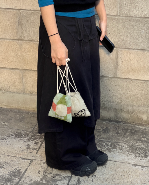 [WARMGREYTAIL] BUNNY BUNNY TERRY POUCH - CREAM