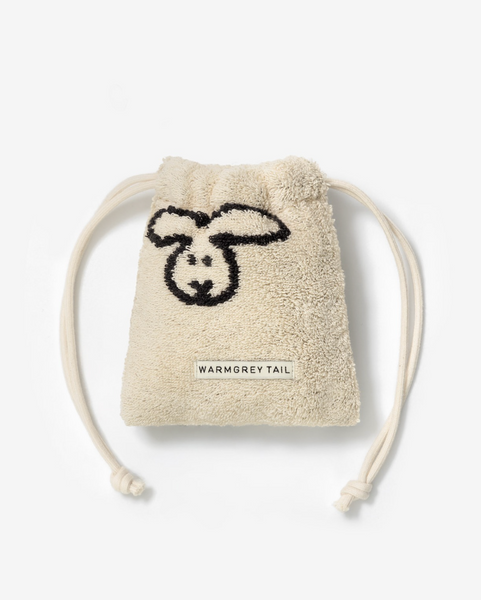 [WARMGREYTAIL] BUNNY BUNNY TERRY POUCH - CREAM