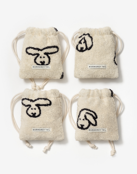 [WARMGREYTAIL] BUNNY BUNNY TERRY POUCH - CREAM
