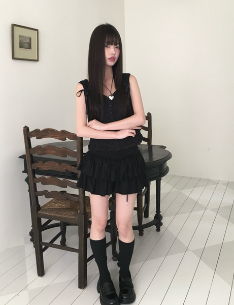 [anyonemore] Ribbon Strap Dff Sleeveless Blouse