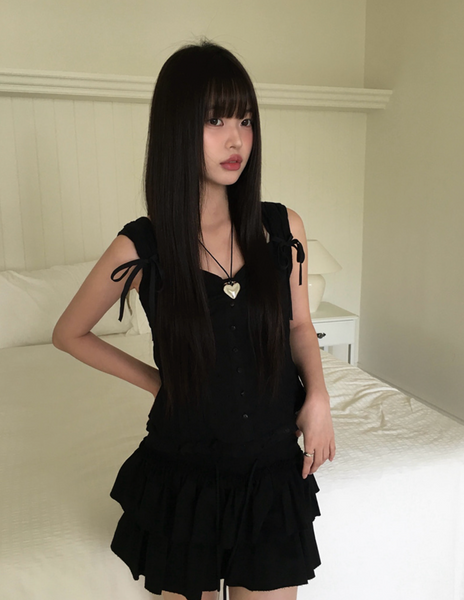 [anyonemore] Ribbon Strap Dff Sleeveless Blouse