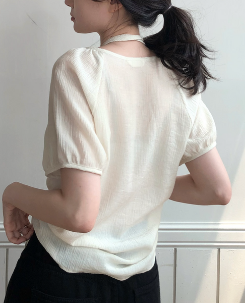 [SLOWAND] # SLOWMADE Summer Short-Sleeved Blouse