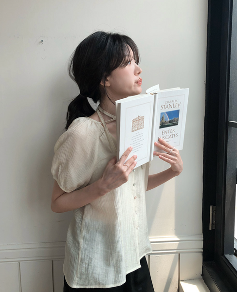 [SLOWAND] # SLOWMADE Summer Short-Sleeved Blouse