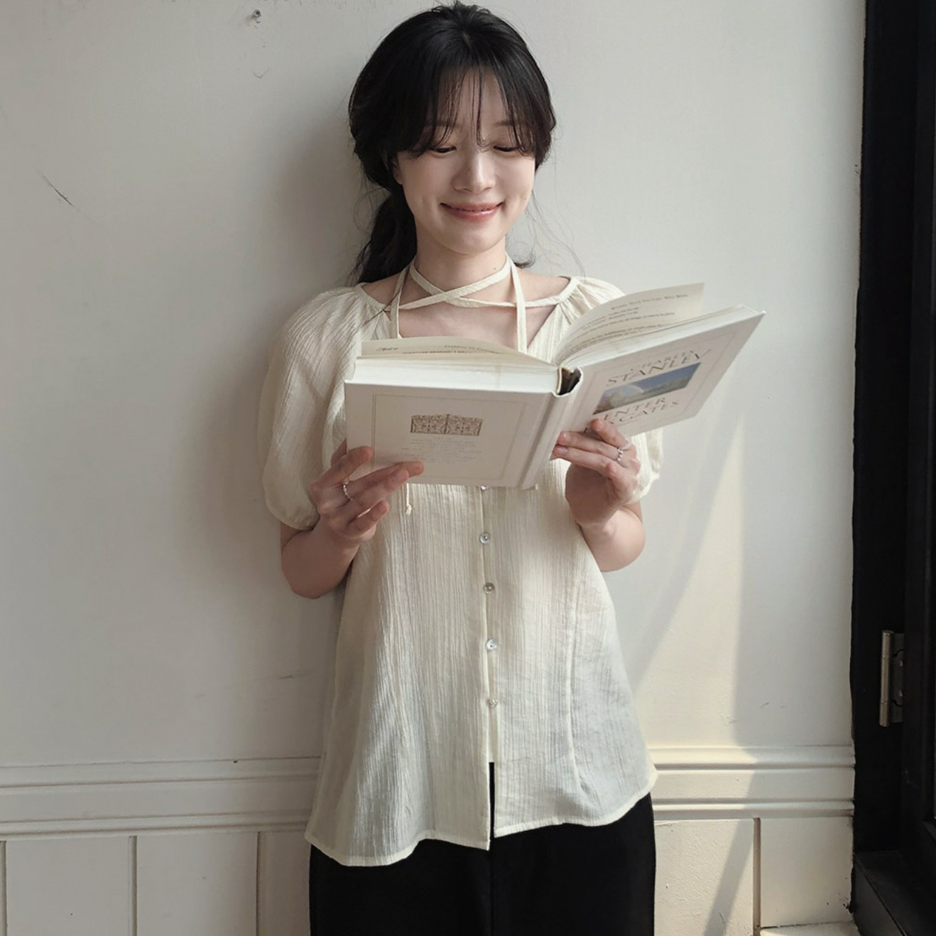 [SLOWAND] # SLOWMADE Summer Short-Sleeved Blouse