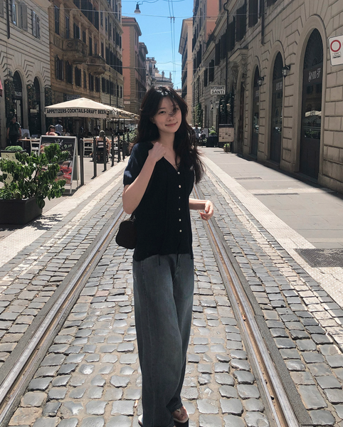 [SLOWAND] # SLOWMADE Summer Short-Sleeved Blouse