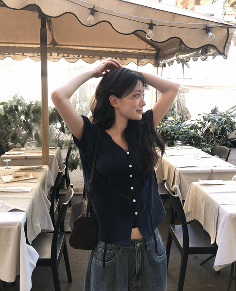 [SLOWAND] # SLOWMADE Summer Short-Sleeved Blouse