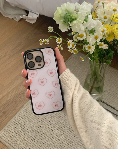 [Romantic Mood] Rosie Heart Glass Bumper Case