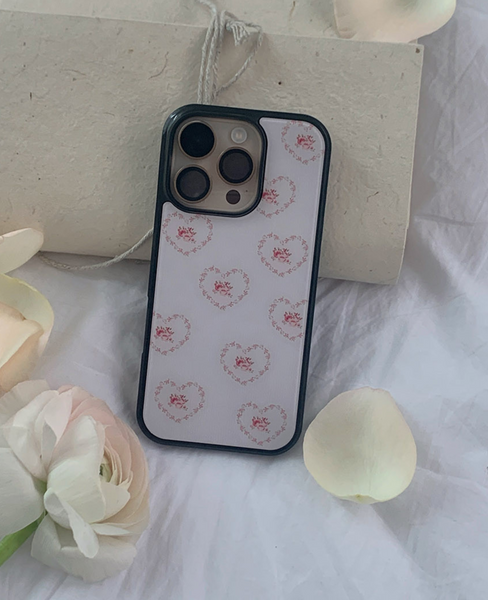 [Romantic Mood] Rosie Heart Glass Bumper Case