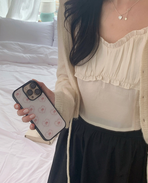 [Romantic Mood] Rosie Heart Glass Bumper Case