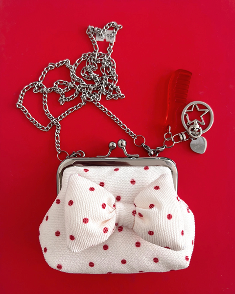 [Peakdrawing] Mini Red Polkadot Frame Mini Bag