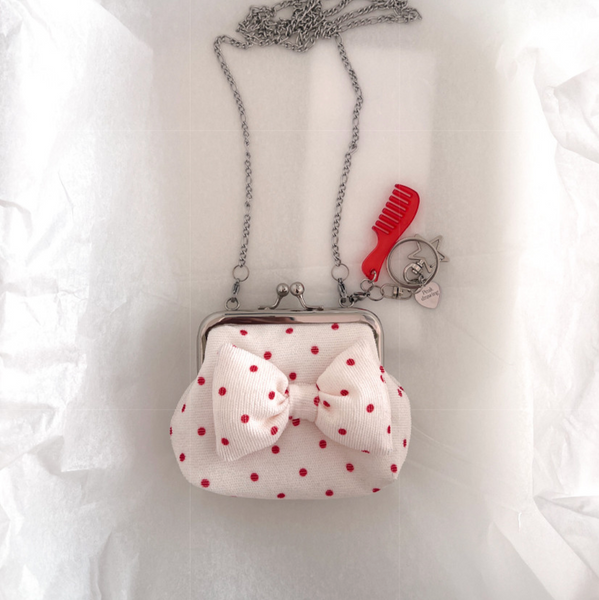 [Peakdrawing] Mini Red Polkadot Frame Mini Bag