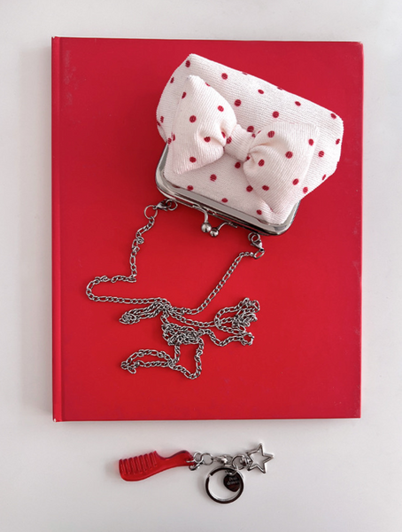 [Peakdrawing] Mini Red Polkadot Frame Mini Bag