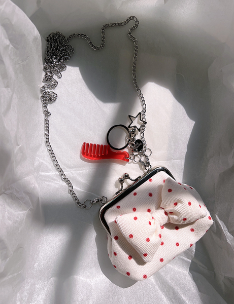 [Peakdrawing] Mini Red Polkadot Frame Mini Bag