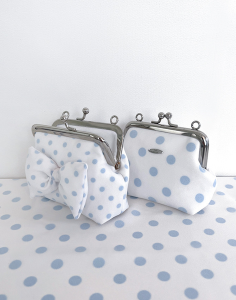 [Peakdrawing] Baby Blue Polkadot Frame Mini Bag