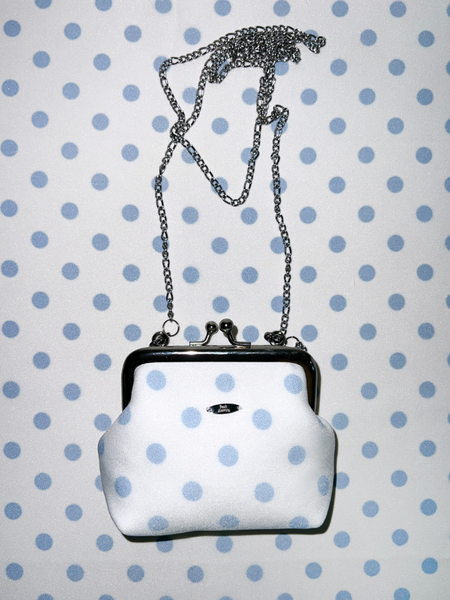 [Peakdrawing] Baby Blue Polkadot Frame Mini Bag