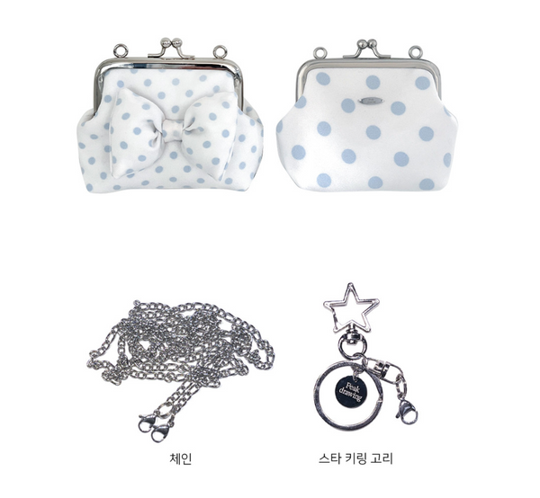 [Peakdrawing] Baby Blue Polkadot Frame Mini Bag