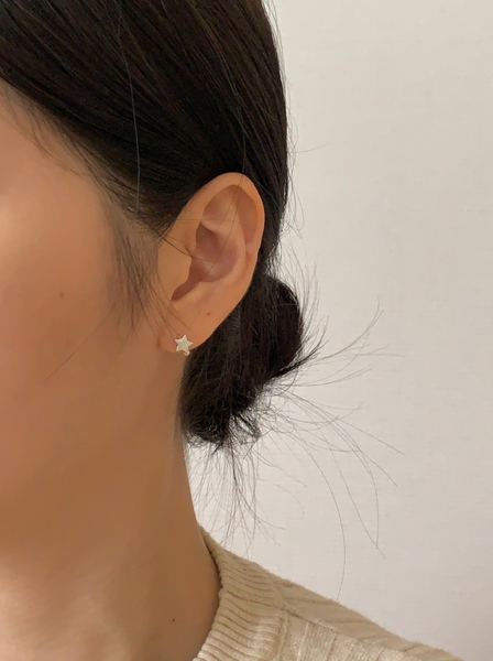 [urbantout] [silver 925] Matte Star Earrings
