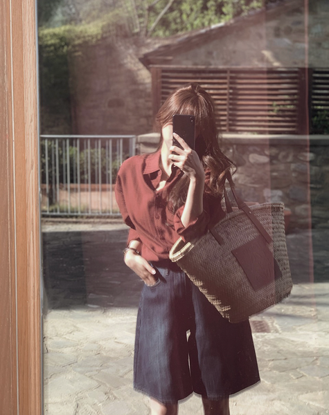 [SLOWAND] Bermuda Cover Washing Half-Length Denim Pants