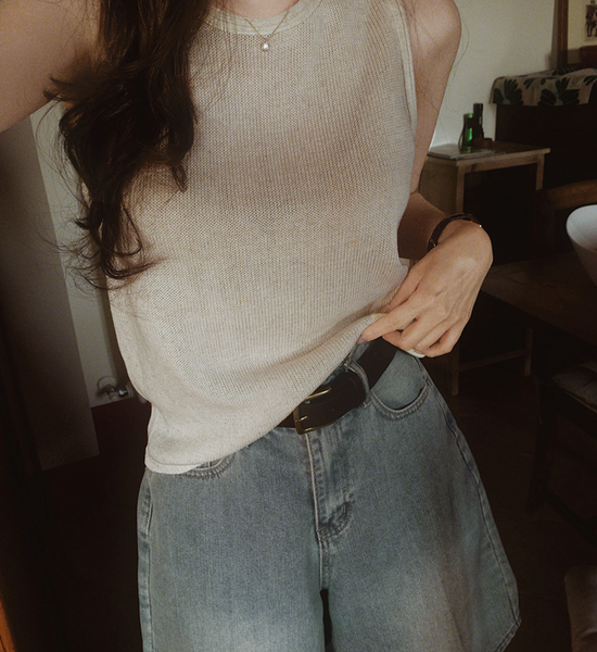 [SLOWAND] ONLY SLOW Summer Sleeveless Knit Top