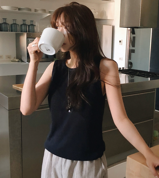[SLOWAND] ONLY SLOW Summer Sleeveless Knit Top